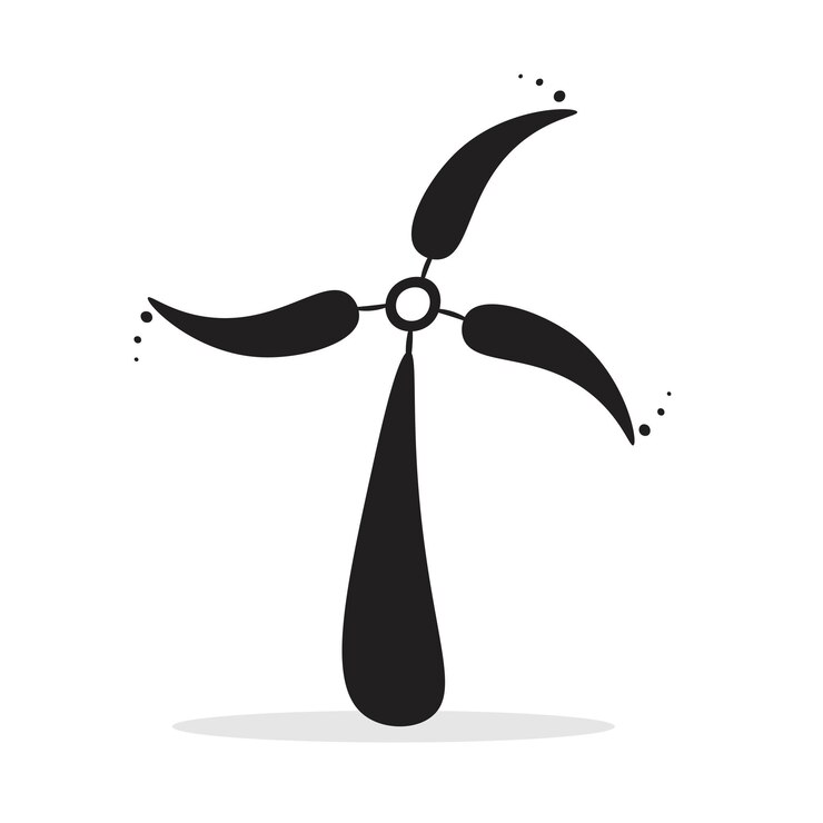 Vector molino de viento alternativa turbina eólica y energía renovable vector icono entorno concepto para diseño gráfico logotipo sitio web redes sociales aplicación móvil ui ilustración