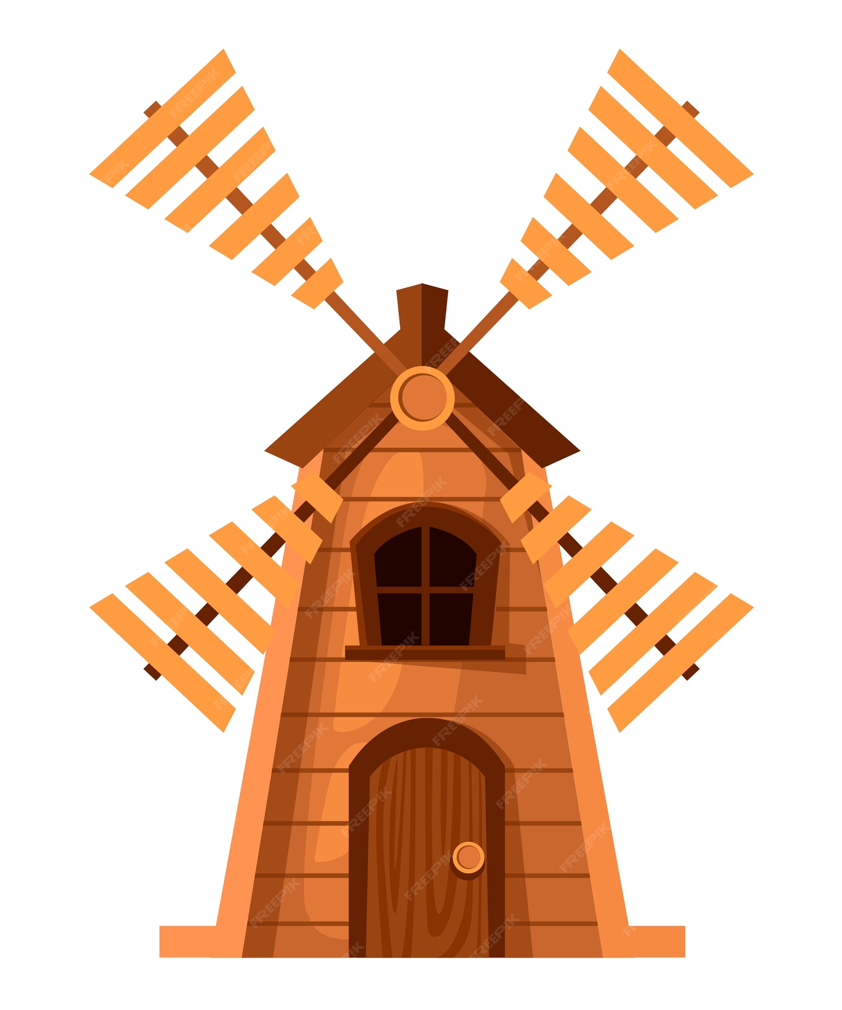 Por cierto País de origen promesa Molino de viento antiguo tradicional. molino de madera. . ilustración sobre  fondo blanco. página del sitio web y aplicación móvil. | Vector Premium