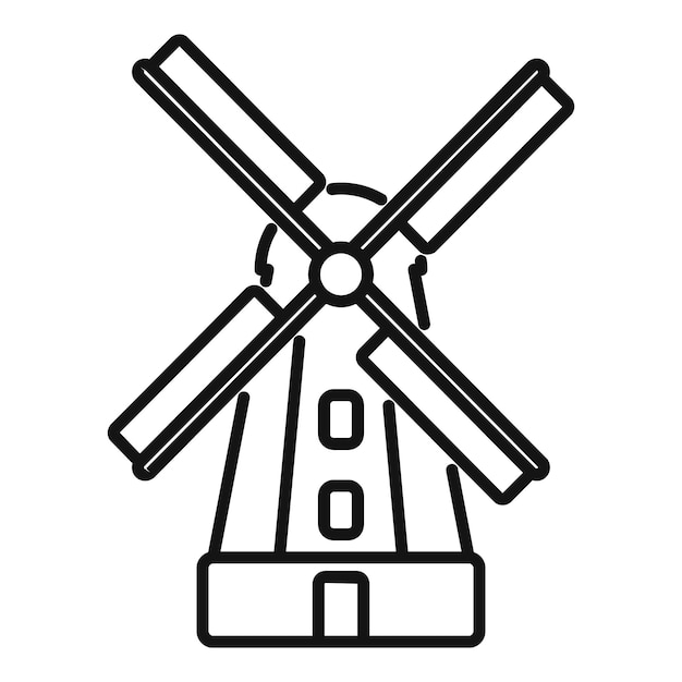 Molino de viento holandés clásico que gira y genera energía verde