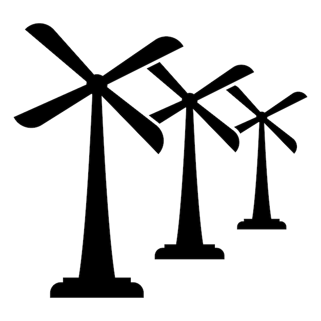 Molino de viento logo vector ilustración diseño plano