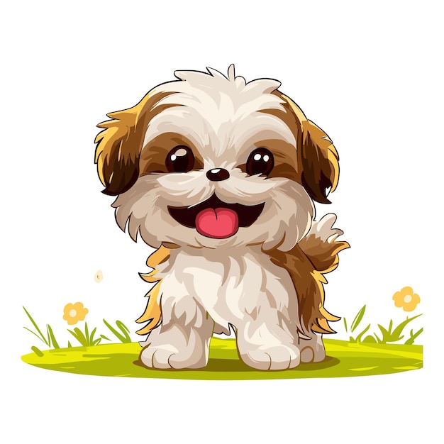 Vector los momentos alegres de shih tzu son divertidos y divertidos