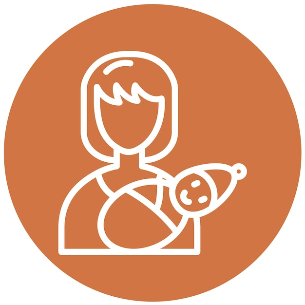 Momentos de diseño vectorial con el estilo del icono de mamá