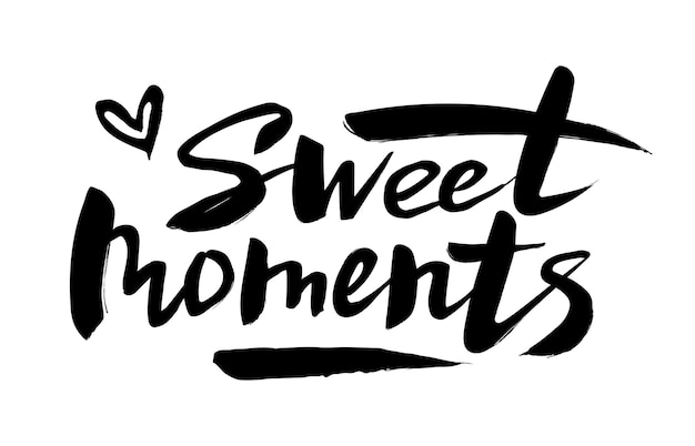 Momentos dulces letras manuscritas Diseño vectorial de tipografía de momentos dulces para tarjetas de felicitación