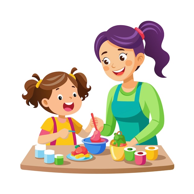 Momentos de la vida familiar real Conceptos de ilustración vectorial