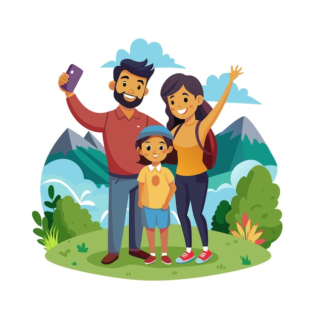 Momentos de la vida familiar real Conceptos de ilustración vectorial