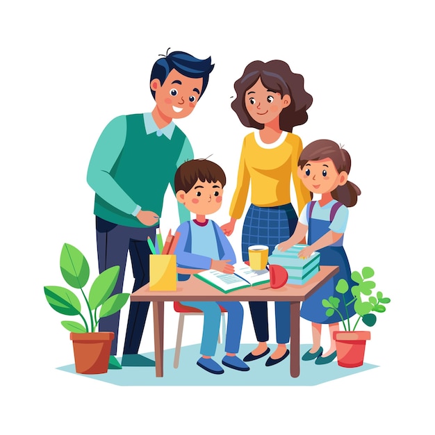 Momentos de la vida familiar real Conceptos de ilustración vectorial