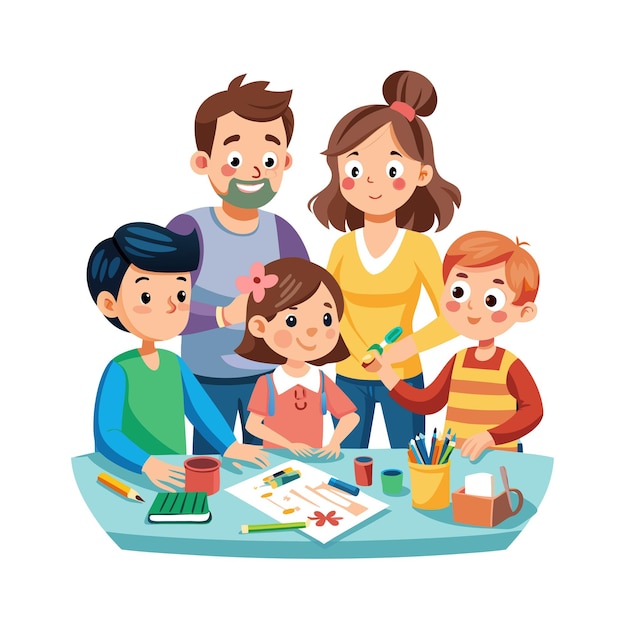Momentos de la vida familiar real Conceptos de ilustración vectorial