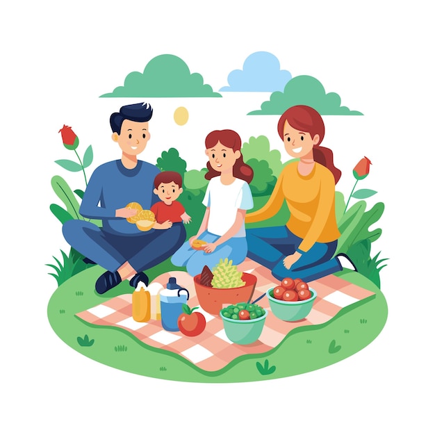 Momentos de la vida familiar real Conceptos de ilustración vectorial