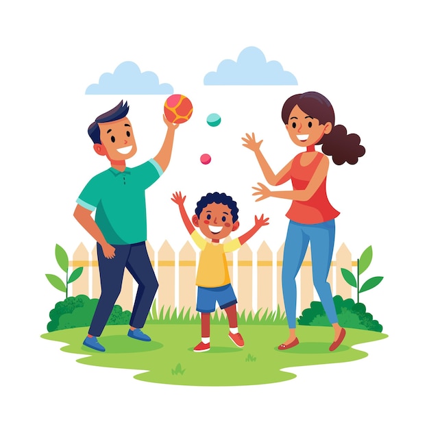 Momentos de la vida familiar real Conceptos de ilustración vectorial
