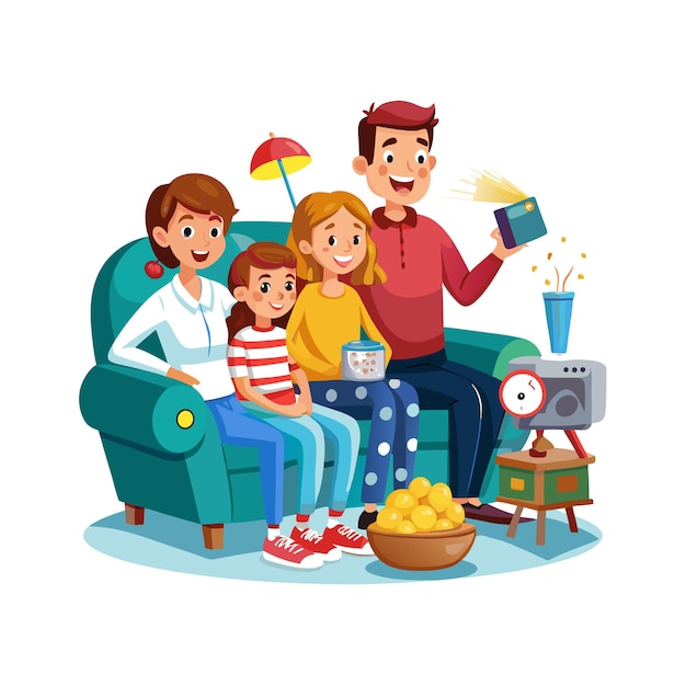 Momentos de la vida familiar real Conceptos de ilustración vectorial