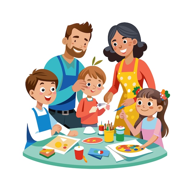 Momentos de la vida familiar real Conceptos de ilustración vectorial