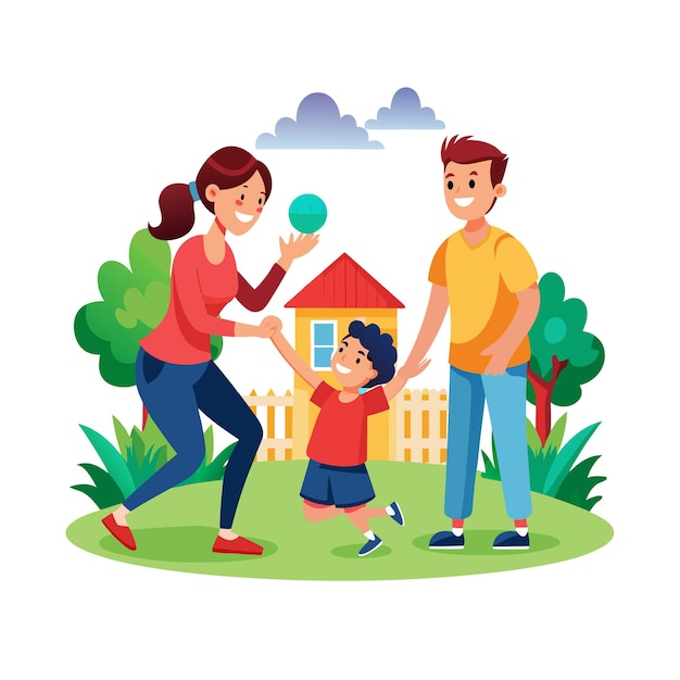 Momentos de la vida familiar real Conceptos de ilustración vectorial