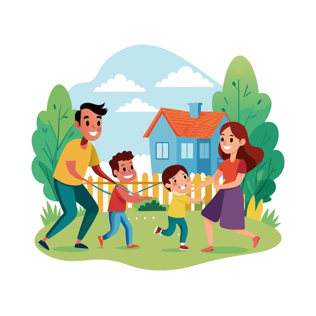 Momentos de la vida familiar real Conceptos de ilustración vectorial