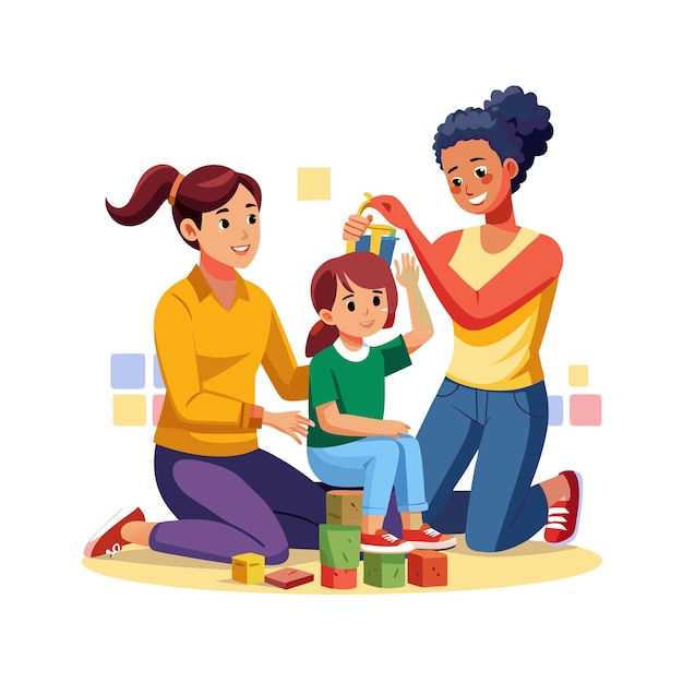 Momentos de la vida familiar real Conceptos de ilustración vectorial