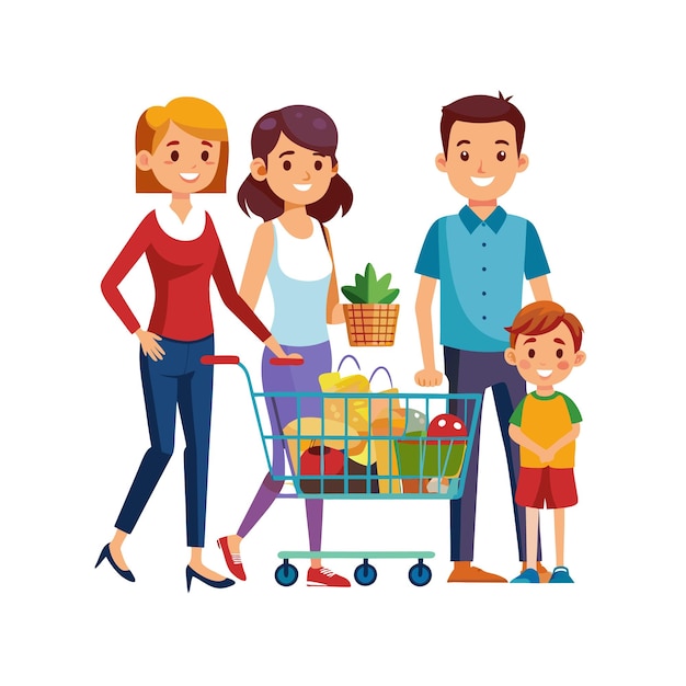 Momentos de la vida familiar real Conceptos de ilustración vectorial