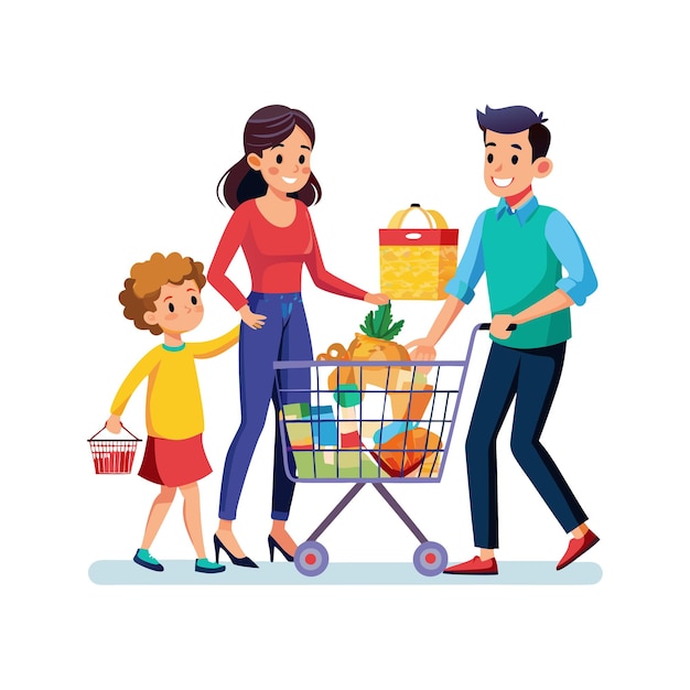 Momentos de la vida familiar real Conceptos de ilustración vectorial