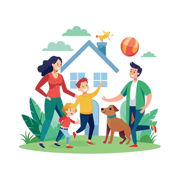 Momentos de la vida familiar real Conceptos de ilustración vectorial