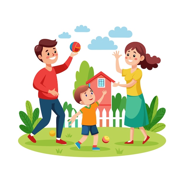 Momentos de la vida familiar real Conceptos de ilustración vectorial
