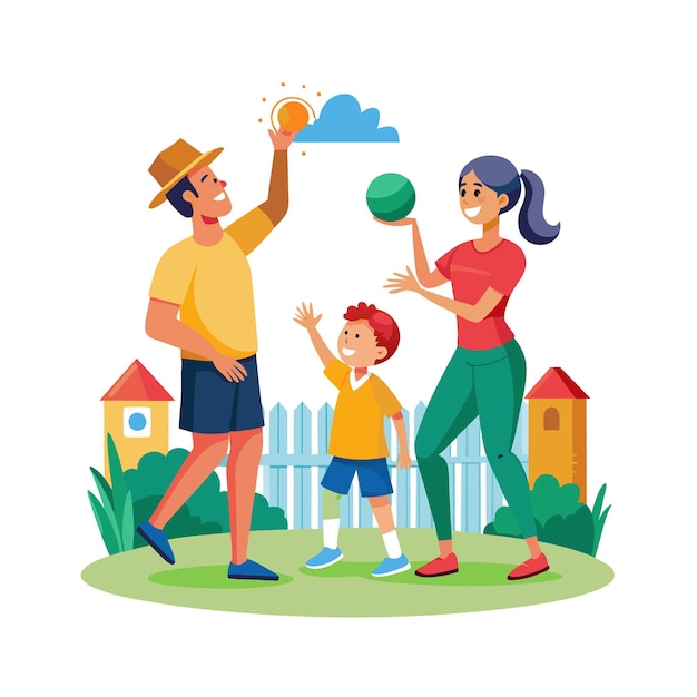 Momentos de la vida familiar real Conceptos de ilustración vectorial