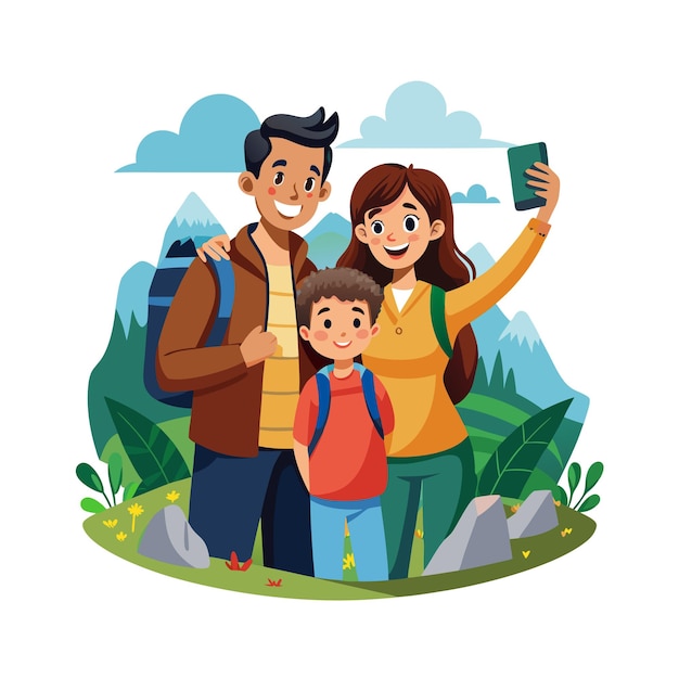 Momentos de la vida familiar real Conceptos de ilustración vectorial