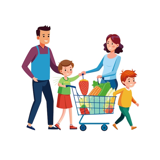 Momentos de la vida familiar real Conceptos de ilustración vectorial