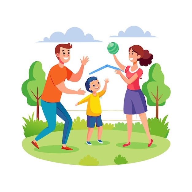 Momentos de la vida familiar real Conceptos de ilustración vectorial