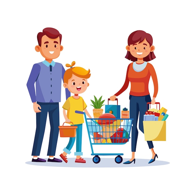 Momentos de la vida familiar real Conceptos de ilustración vectorial