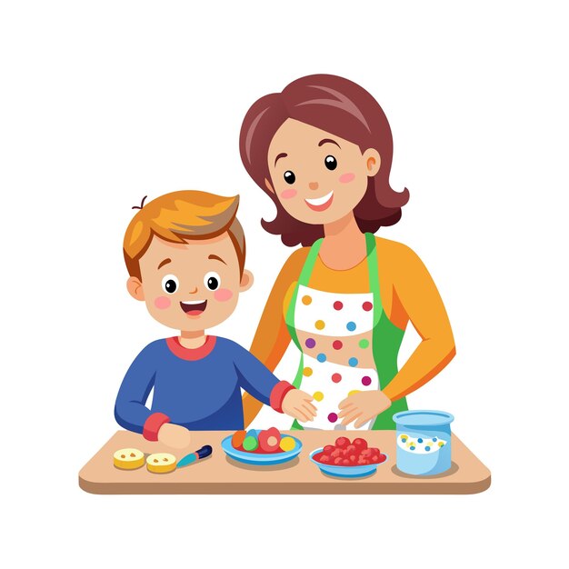 Momentos de la vida familiar real Conceptos de ilustración vectorial