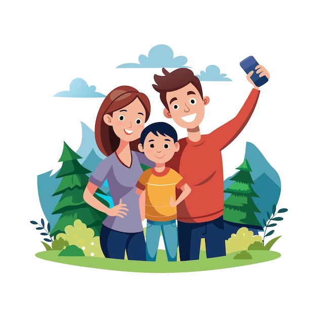 Momentos de la vida familiar real Conceptos de ilustración vectorial