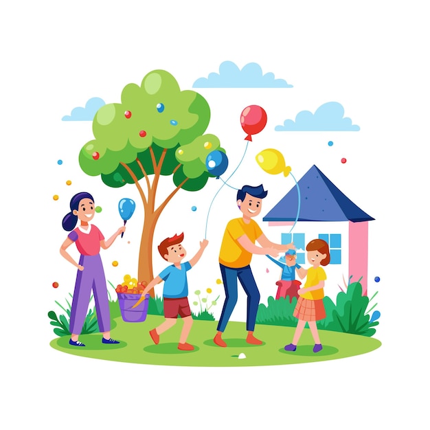 Momentos de la vida familiar real Conceptos de ilustración vectorial