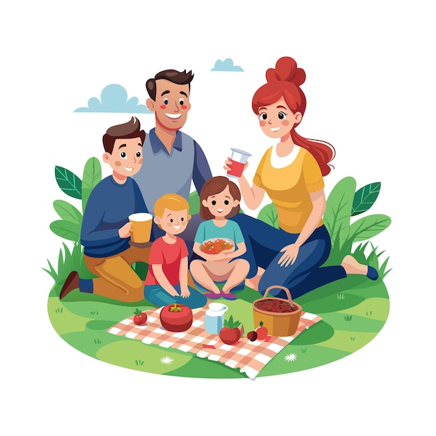 Momentos de la vida familiar real Conceptos de ilustración vectorial