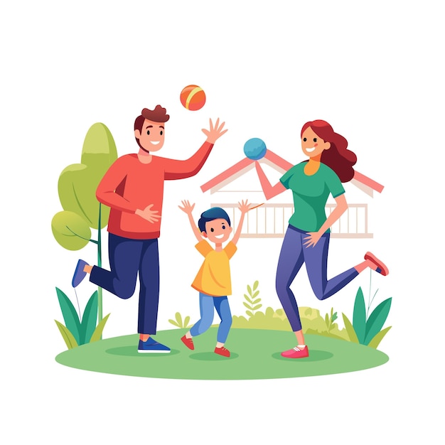 Momentos de la vida familiar real Conceptos de ilustración vectorial