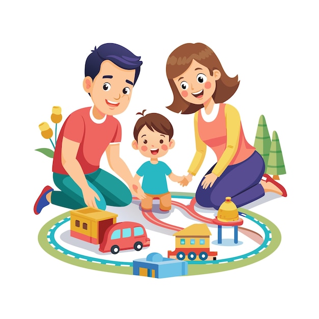 Momentos de la vida familiar real Conceptos de ilustración vectorial