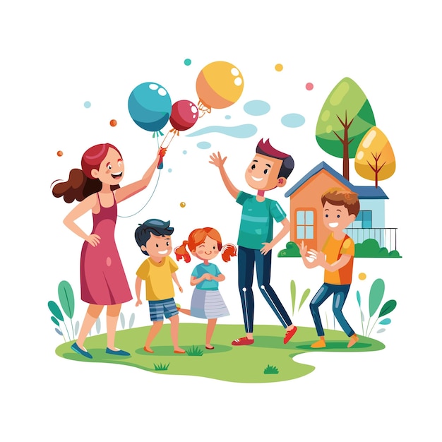 Momentos de la vida familiar real Conceptos de ilustración vectorial