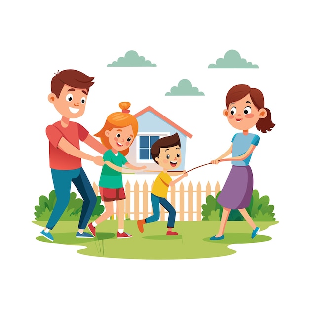 Momentos de la vida familiar real Conceptos de ilustración vectorial