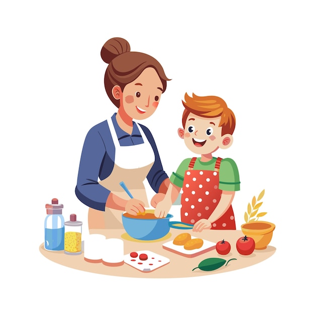Momentos de la vida familiar real Conceptos de ilustración vectorial