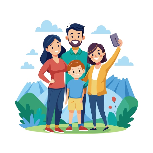Momentos de la vida familiar real Conceptos de ilustración vectorial