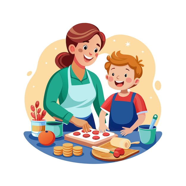 Momentos de la vida familiar real Conceptos de ilustración vectorial