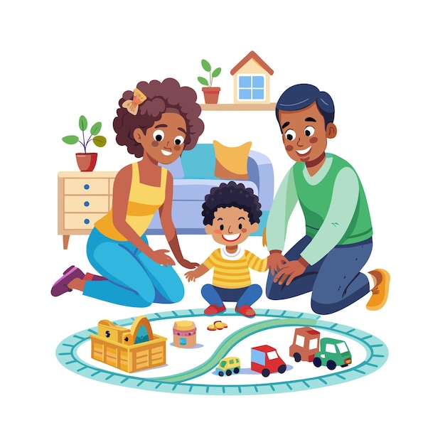 Momentos de la vida familiar real Conceptos de ilustración vectorial