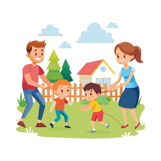 Momentos de la vida familiar real Conceptos de ilustración vectorial