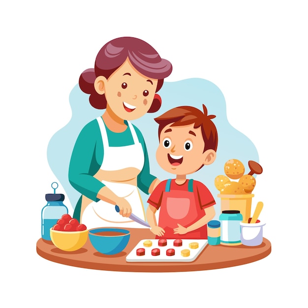 Momentos de la vida familiar real Conceptos de ilustración vectorial