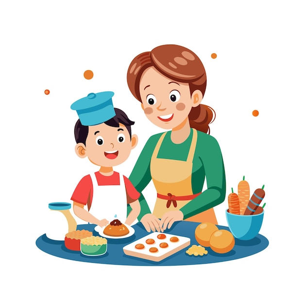 Momentos de la vida familiar real Conceptos de ilustración vectorial