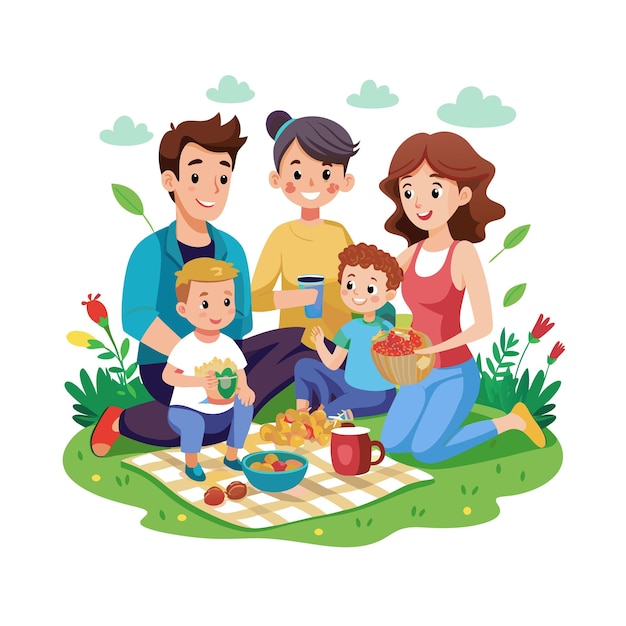 Momentos de la vida familiar real Conceptos de ilustración vectorial