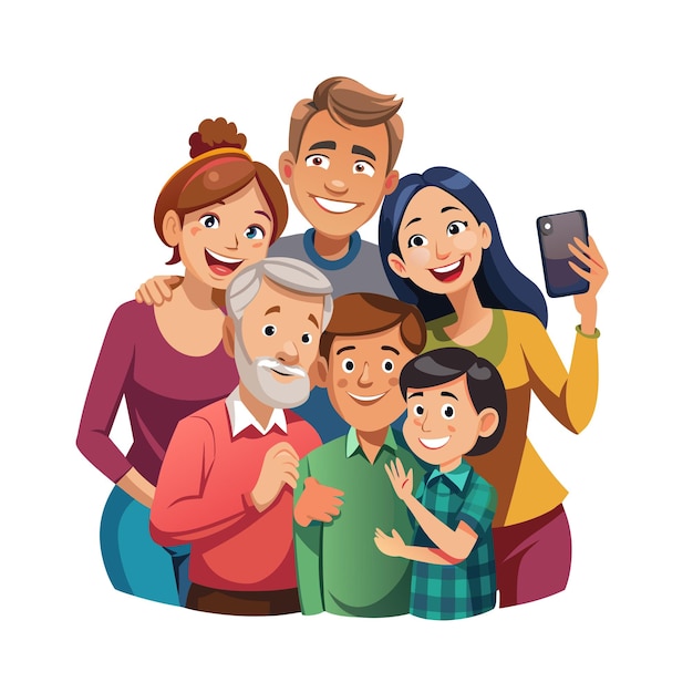Momentos de la vida familiar real Conceptos de ilustración vectorial