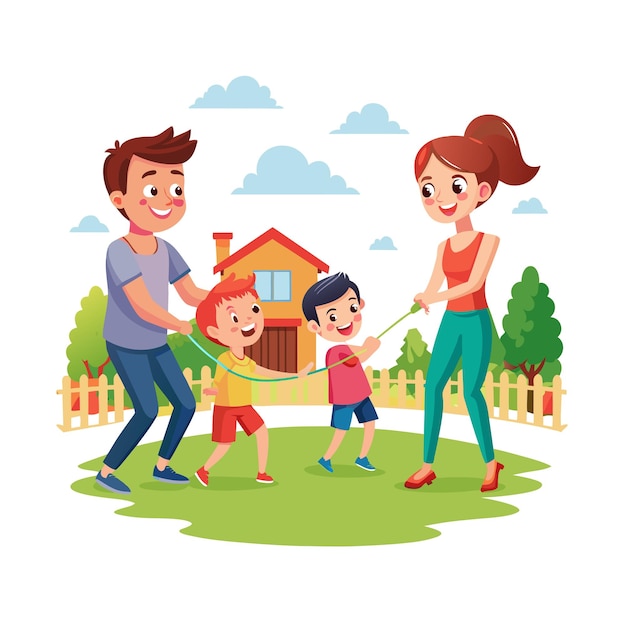 Momentos de la vida familiar real Conceptos de ilustración vectorial