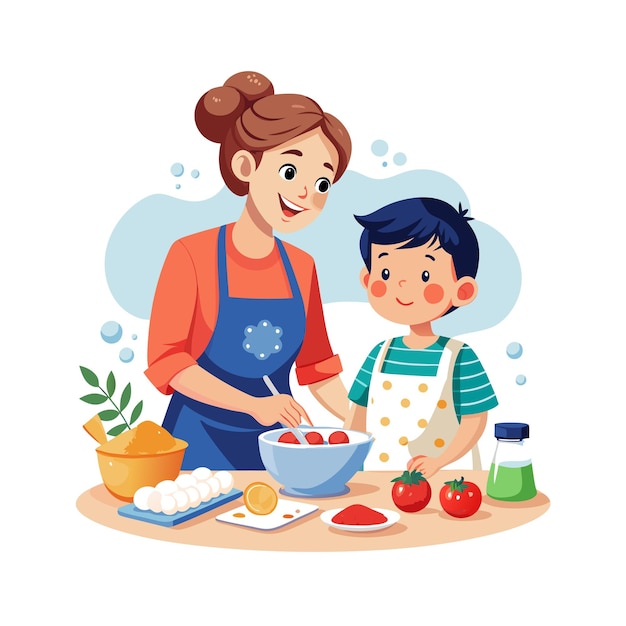 Momentos de la vida familiar real Conceptos de ilustración vectorial