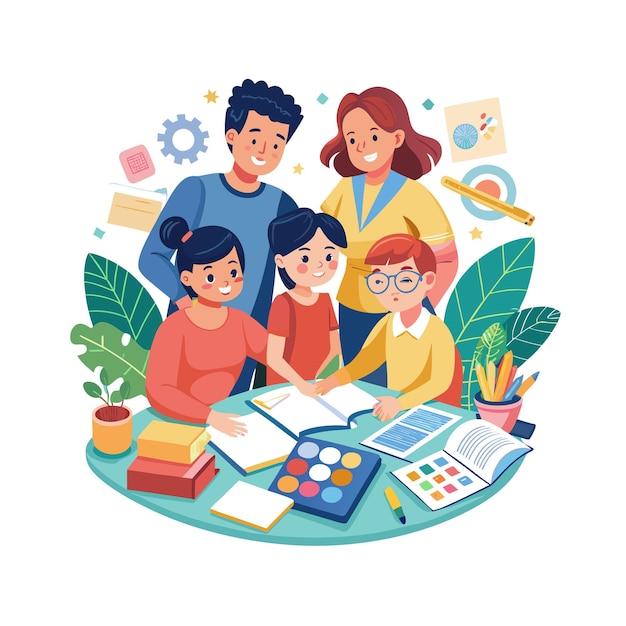 Momentos de la vida familiar real Conceptos de ilustración vectorial
