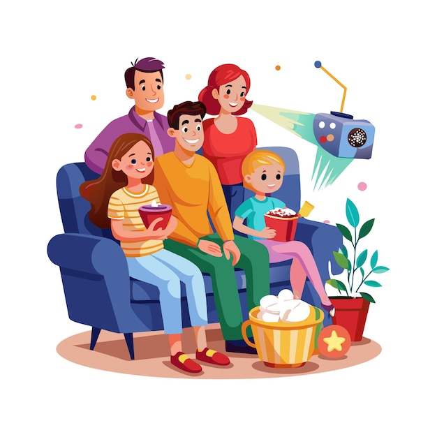 Momentos de la vida familiar real Conceptos de ilustración vectorial