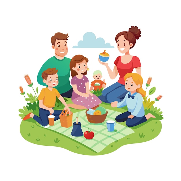 Momentos de la vida familiar real Conceptos de ilustración vectorial