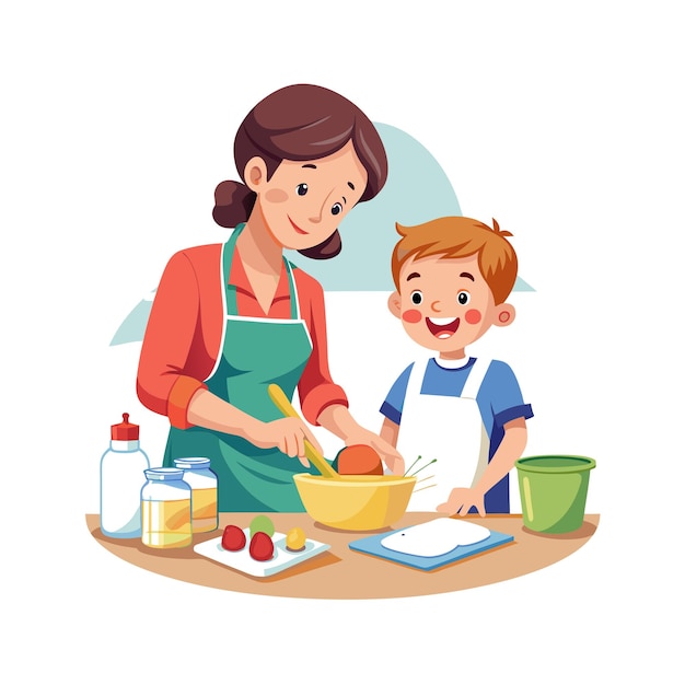 Momentos de la vida familiar real Conceptos de ilustración vectorial